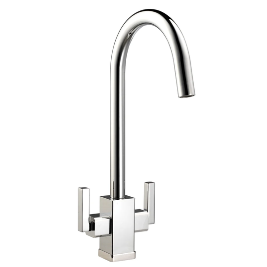 Jago Metering Twin Lever Monobloc Kitchen Tap