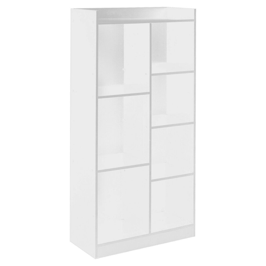 (White, Tall) Wooden Bookcases | Tall or Wide Storage Rack Units