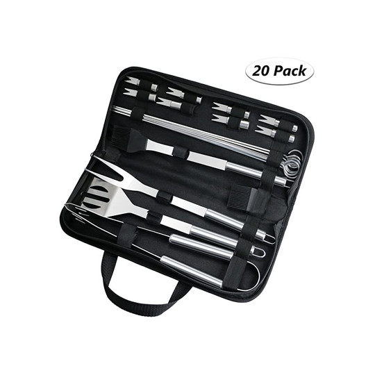 20Pcs Barbecue Tool, Stainless Steel BBQ Tools Sets BBQ Grill Tool Kit