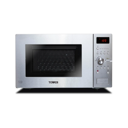 Tower KOC9C5TT Dual Heater Combo Oven with Microwave/Grill Functions, Self-Clean, Eco Mode, 900W, 28 Litre, Stainless Steel