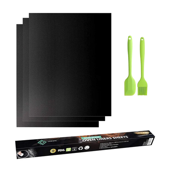 Non-Stick Oven Liner Sheet with Spatula and Brush