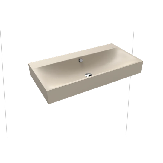 Beige Metal Rectangular Bathroom Sink