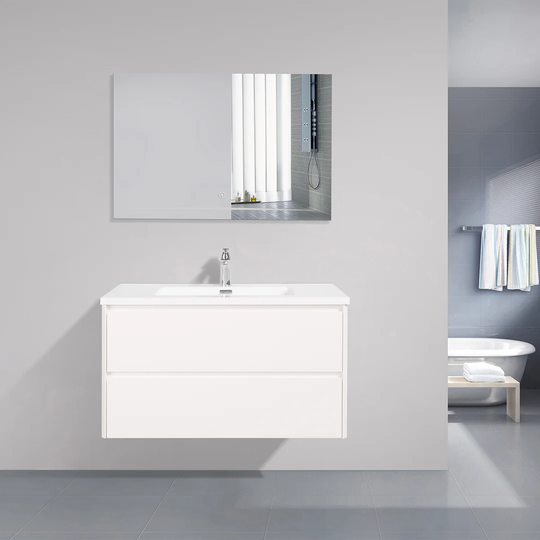 Lugis 60 x 48 x 50 Wall-Mounted Single Bathroom Vanity Set With Faucet
