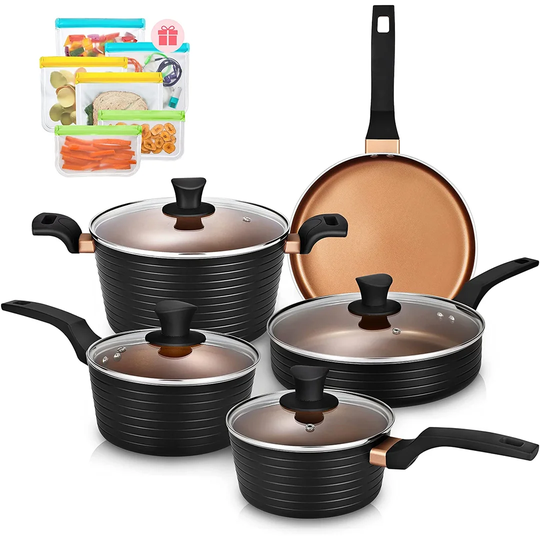 Belfry Kitchen Waut 5 Pieces Stainless Steel Non Stick Cookware Set
