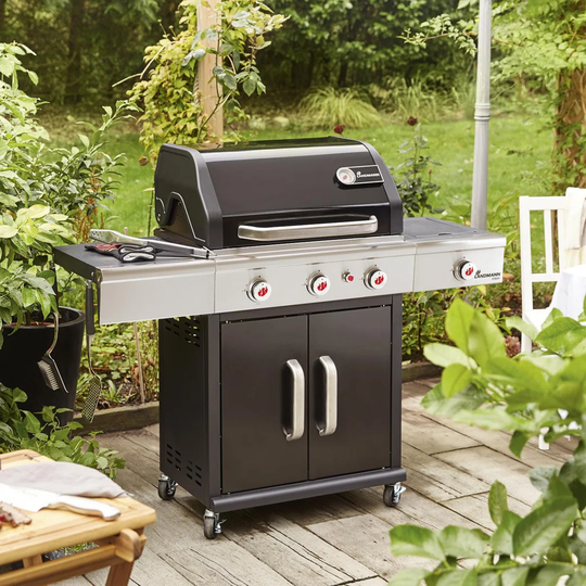 LANDMANN Triton Cook 3.1 Burner Gas BBQ With 1 Recessed Side Burner