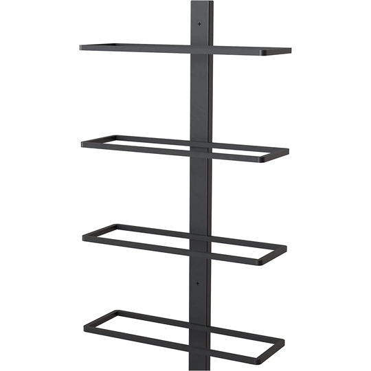 Center Frame Metal Wall Mount Wine Bottle Rack, Black (12 Bottles) + Free Corkscrew Wine Bottle Opener