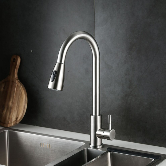 (Without pull hose) 360°Rotation Modern Kitchen Sink Tap Pull Out Spray Single Lever Hot and Cold Mixer Set