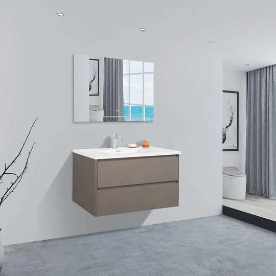 Lugis 60 x 48 x 50 Wall-Mounted Single Bathroom Vanity Set