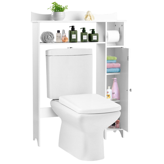 Over the Toilet Storage Rack Bathroom Shelf Cabinet Paper Holder