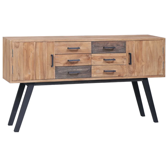 Viso 140 Cm Wide 6 Drawer Solid Wood Sideboard