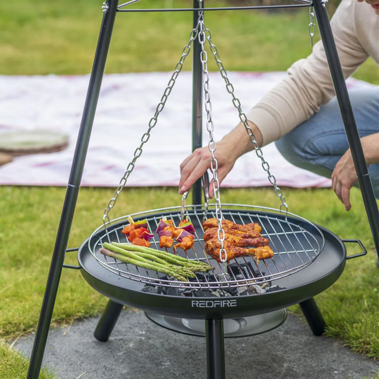 RedFire Garden Barbecue with Tripod and Fire Bowl 50cm Black