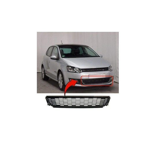 VW Polo 2009-2014 Front Bumper Grille Centre Lower Mat Grey