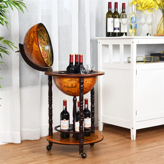 Amillano 15 Bottle Solid Wood Floor Wine Bottle Rack in Yellow