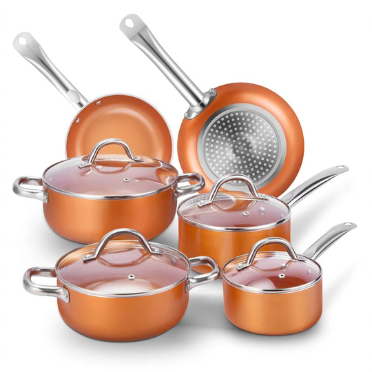 Belfry Kitchen Romero 10 Piece Aluminium Non Stick Cookware Set