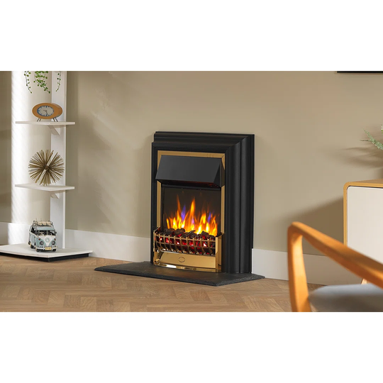 Dimplex Cheriton Deluxe Brass Optiflame free standing electric flame effect fire, 63.9cm W