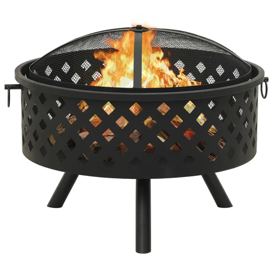 Banneker 44Cm H x 49Cm W Steel Wood Burning Outdoor Fire Pit with Lid