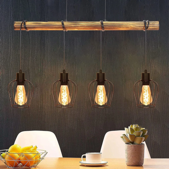 4-Light Kitchen Island Bulb Pendant