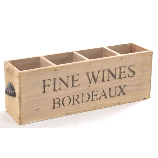 Holyfield 4 Bottle Solid Wood Tabletop/Countertop Wine Bottle Rack in Vintage Wood