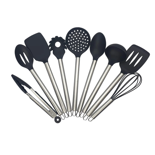 11Pcs Silicon Kitchen Utensil Sets - Nonstick Utensil Set - Stainless Steel Kitchen Utensil Set With Holder - Heat Resistant And Nonstick Cooking Gadg