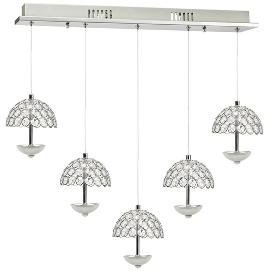 Donelson 5-Light Kitchen Island Bowl LED Pendant