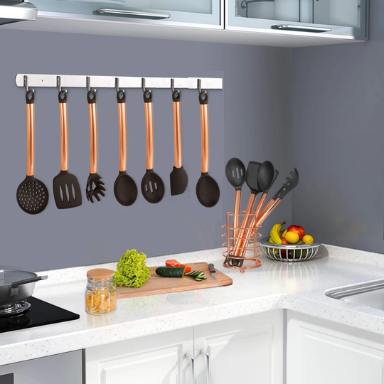 Kitchen Utensils Stainless Steel,10 Pcs Silicone Kitchen Utensil Set Cooking Utensils Spatulas Set For Non Stick Pans (Gold)
