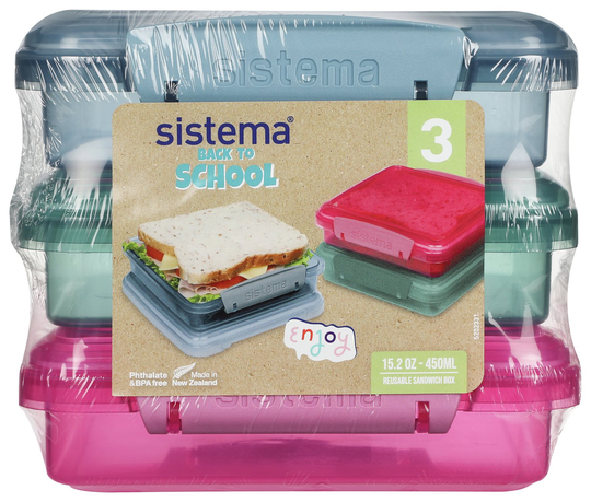 Sistema Lunchbox Pack of 3 - 450ml