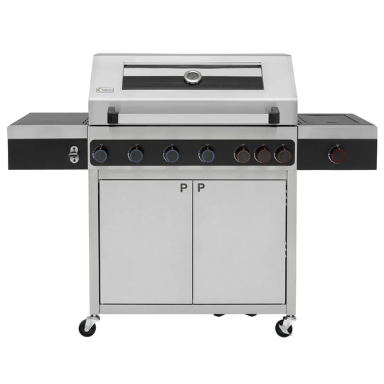 Keansburg 6 - Burner Portable Liquid PropaneGas Grill with Side Burner and Cabinet