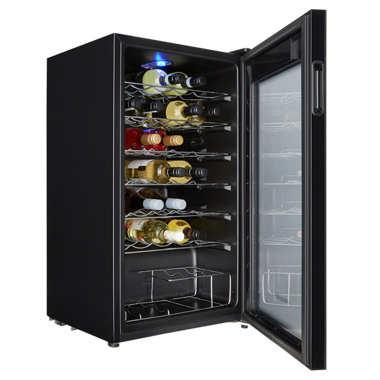 Cookology CWC34BK 48cm Wine Cooler, 34 Bottles in Black