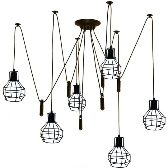 Vinings 6 - Light Cluster Geometric Pendant