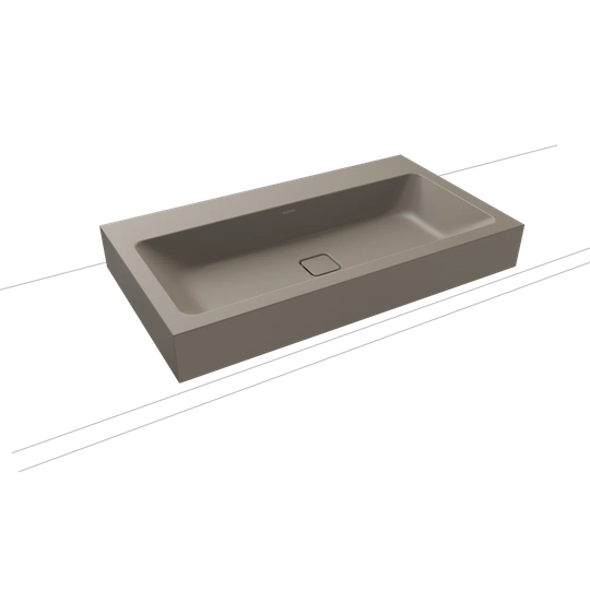Brown Steel Enamel Rectangular Bathroom Sink