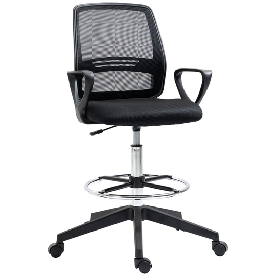 Vinsetto Drafting Chair Office Chair w/ Adjustable Height Footrest