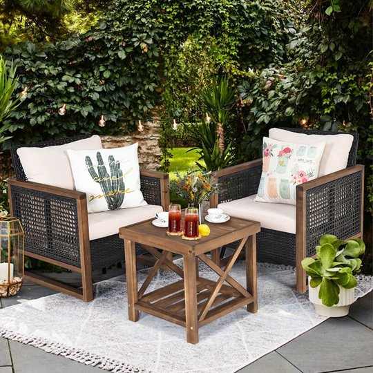 Radcliff Rattan 2 - Person Seating Group with Cushions