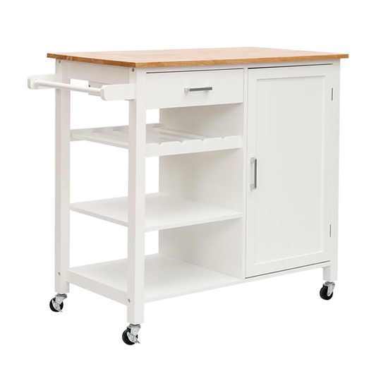 Whitman Kitchen Trolley with Solid Wood Top