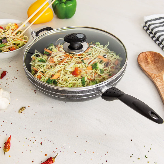 SQ Professional Una Non-stick Aluminum Wok with Long Handle