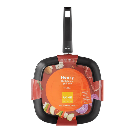 Raw Germany grill pan Henry 28 x 28cm, with non -stick coating, aluminum