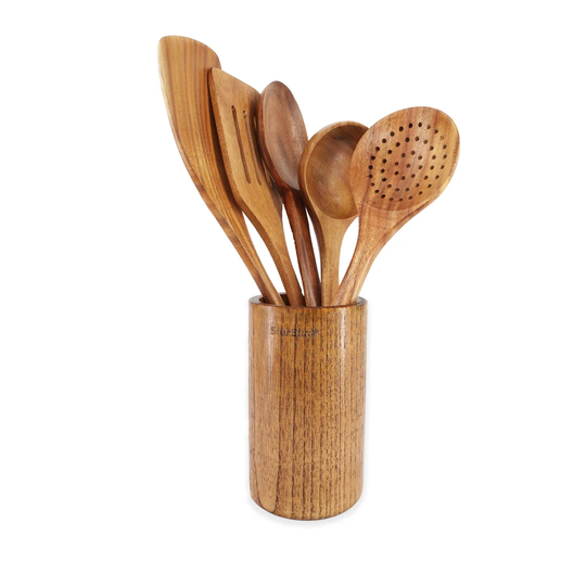 6 Piece Acacia Wooden Cooking Utensils Set