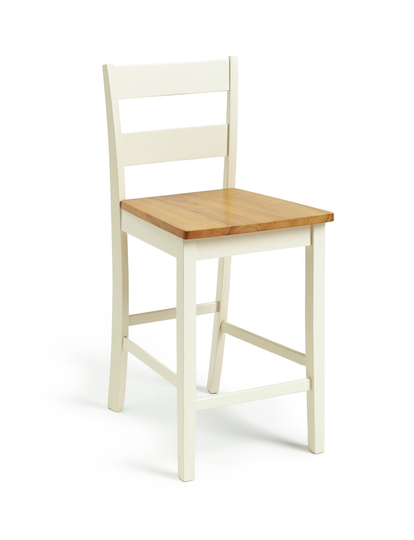 Habitat Chicago Bar Stool - Oak and Cream