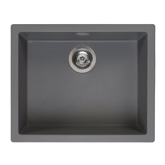 Reginox Amsterdam 50 Integrated Single Bowl Granite Kitchen Sink Grey Silvery