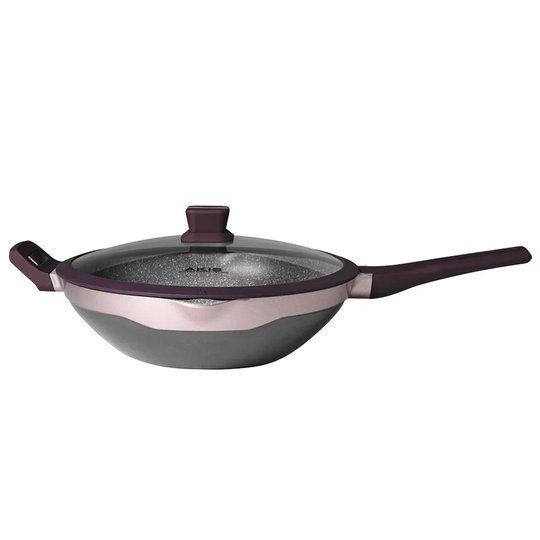Akis 32Cm Non-Stick Aluminum Wok with Lid
