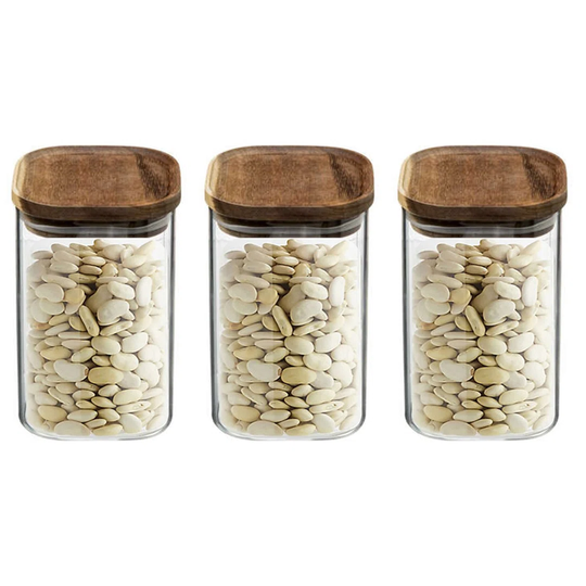 3 Piece Kitchen Canister and Storage Jar Set