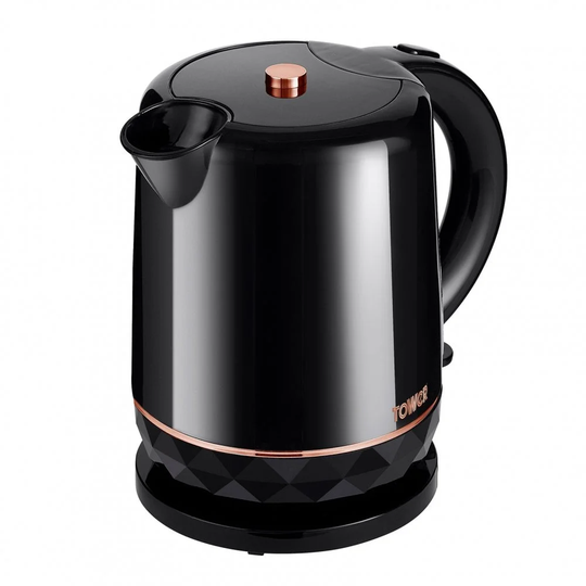 Tower T10038B Cordless Jug Kettle with Boil Dry Protection, Automatic Switch Off, 360 Degree Swivel Base, 1.5 Litre, 2200 W, Black and Rose Gold