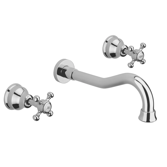 Allora 3 Hole Wall Mounted Basin Mixer Clicker Waste Bronze Finish