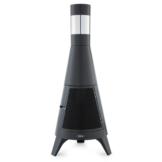 Tower T978508 Apollo Burner with Chimney and Built-In Wood Storage, Black