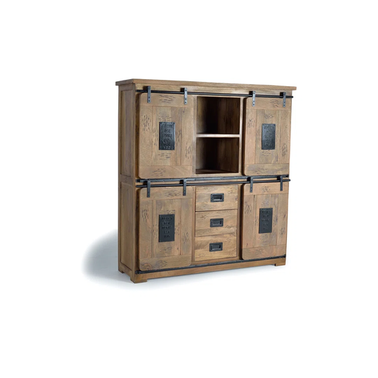 Vasili 150 Cm Wide 3 Drawer Mango Solid Wood Highboard