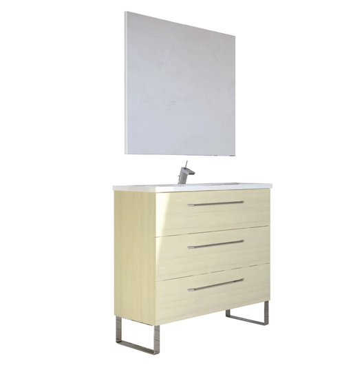 Shakia Solid Ash 813mm Free-standing Single Vanity Unit