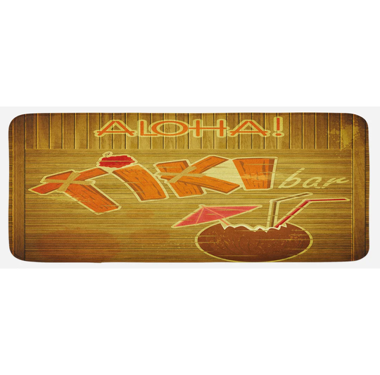 Amish Tiki Bar Wood Plank Aloha Kitchen Mat