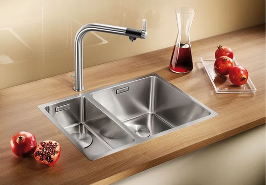 Andano 40cm x 19cm Double Bowl Kitchen Sink