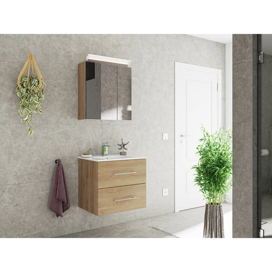 Wingil 2 Piece Bathroom Furniture Suite with LED Mirror
