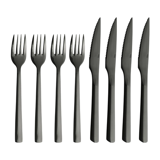 Aida Raw grill cutlery 8 pieces Black