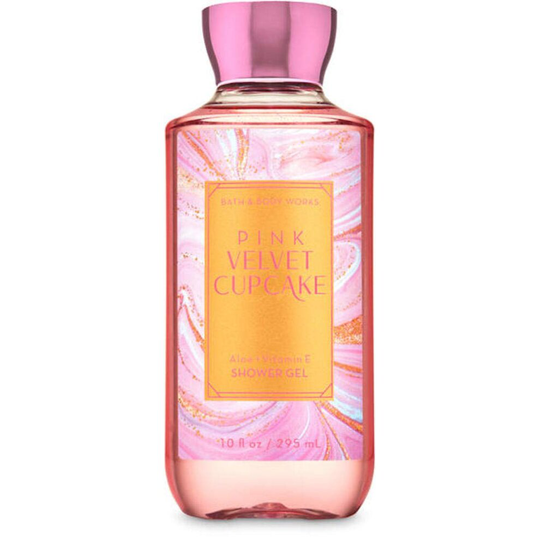 Bath and Body Works Full Size Body Care Fall 2020 - Pink Velvet Cupcake - Aloe & Vitamin E Shower Gel - 10 fl oz